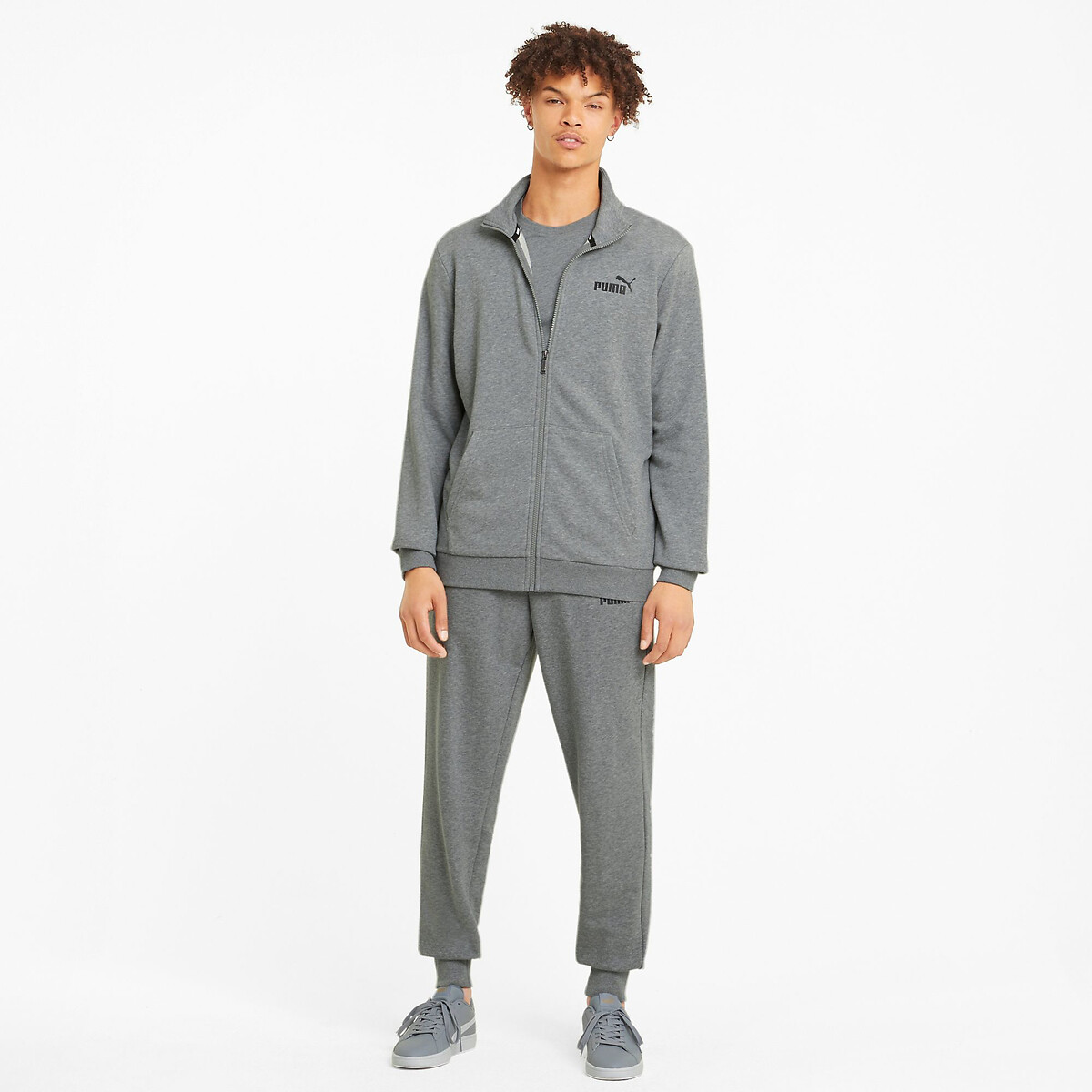 Suéter PUMA com zíper e logo pequeno essencial
