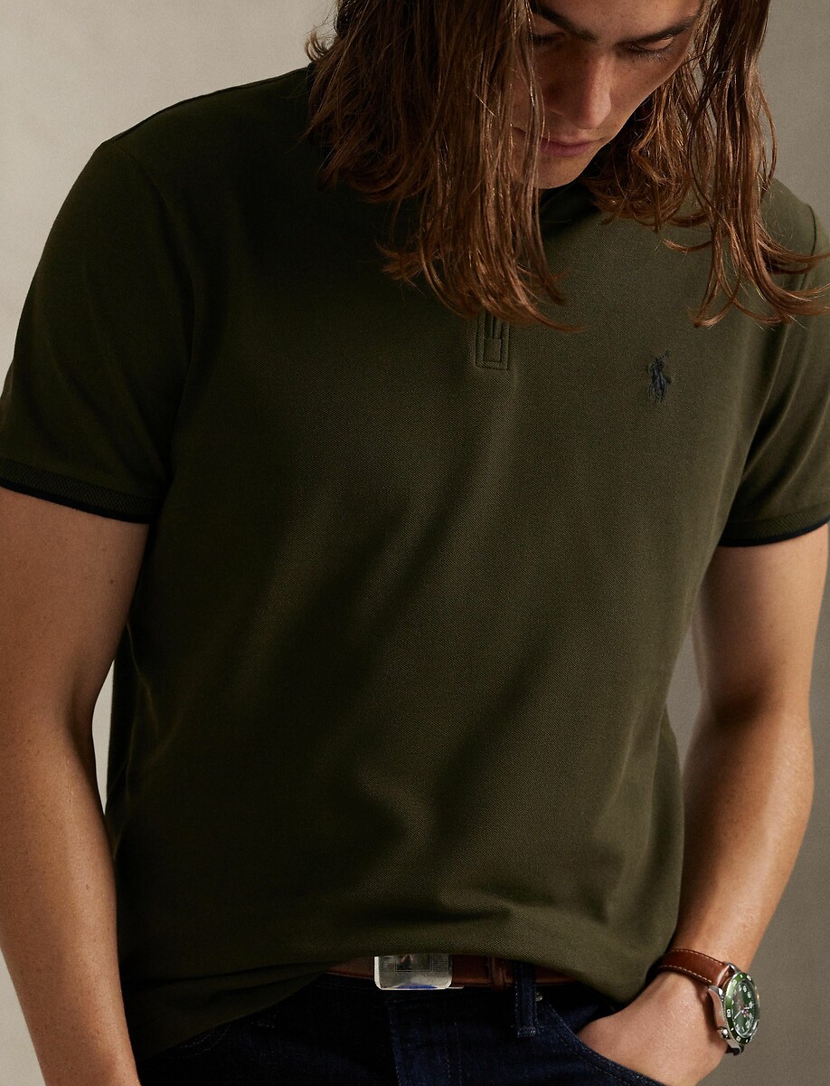 POLO RALPH LAUREN<br>Camisa polo de manga curta em malha elástica