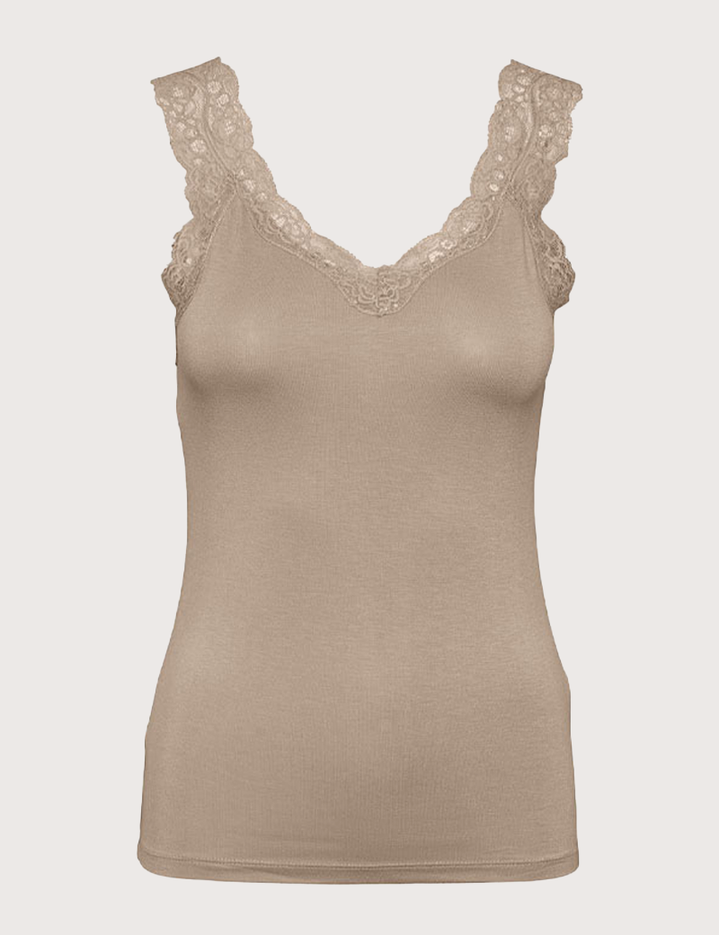 PIECES TOP SANS MANCHES BARBERA TAUPE