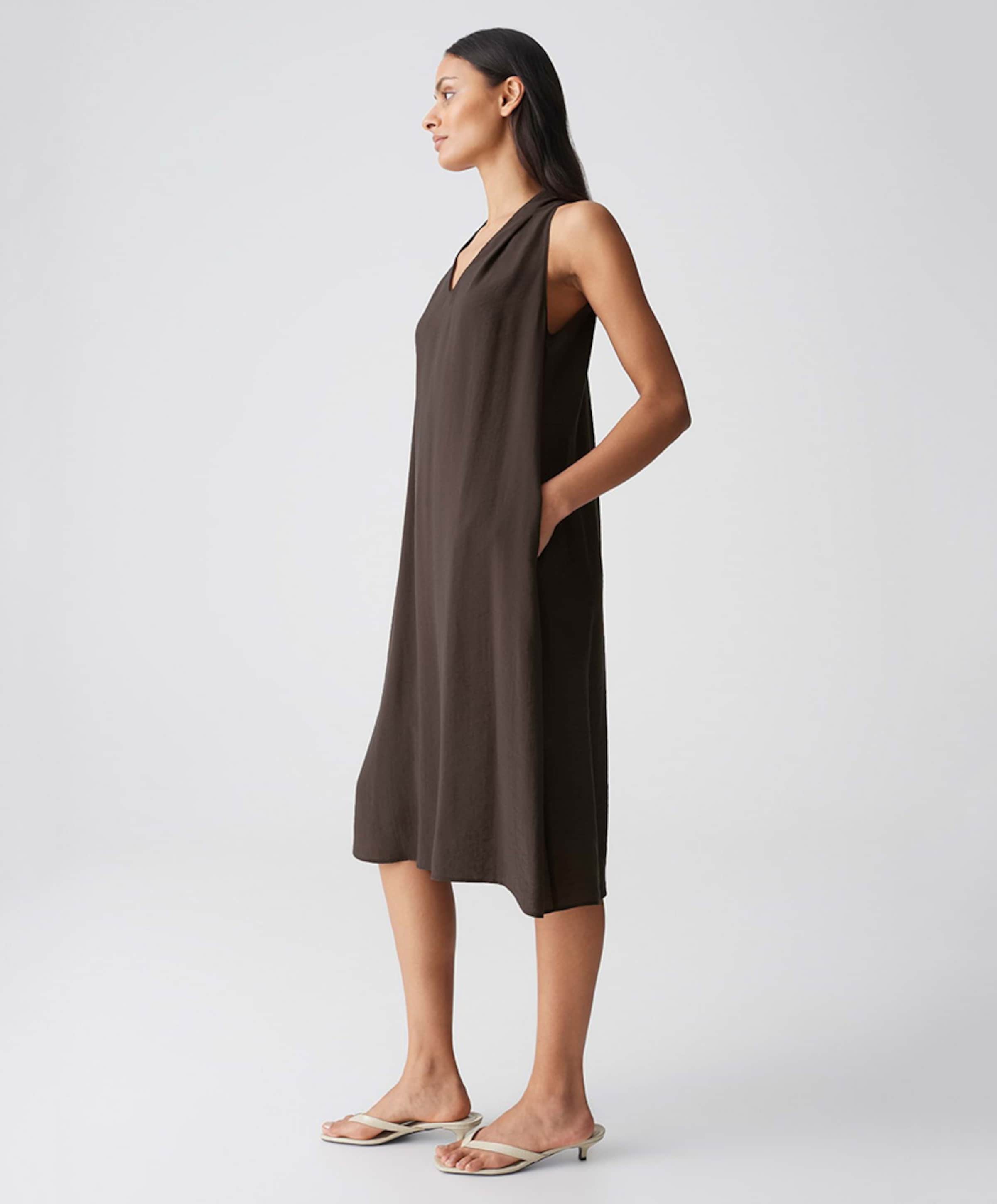 OPUS Dames jurk bruin