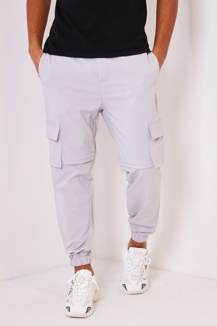 Pantalon cargo gris uni