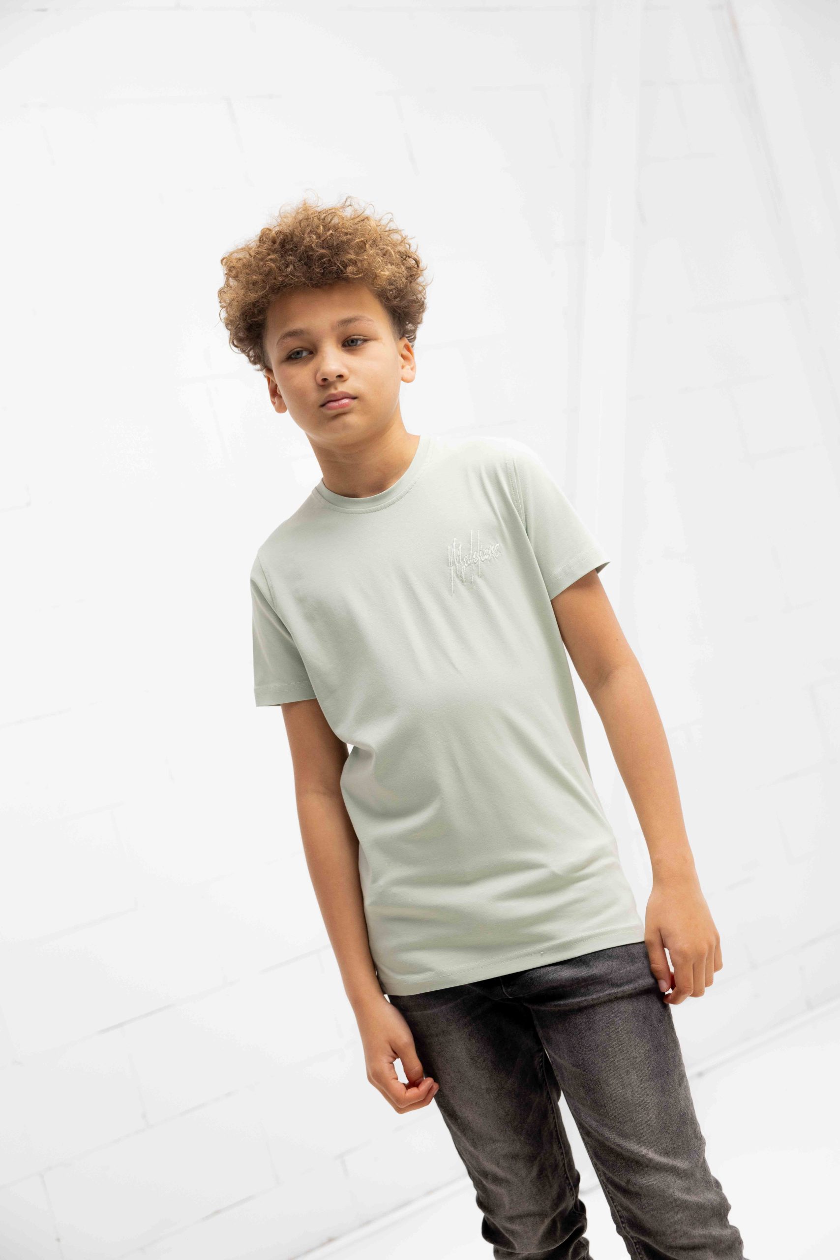 Malelions Split T-Shirt Kids Lichtgroen/Mint