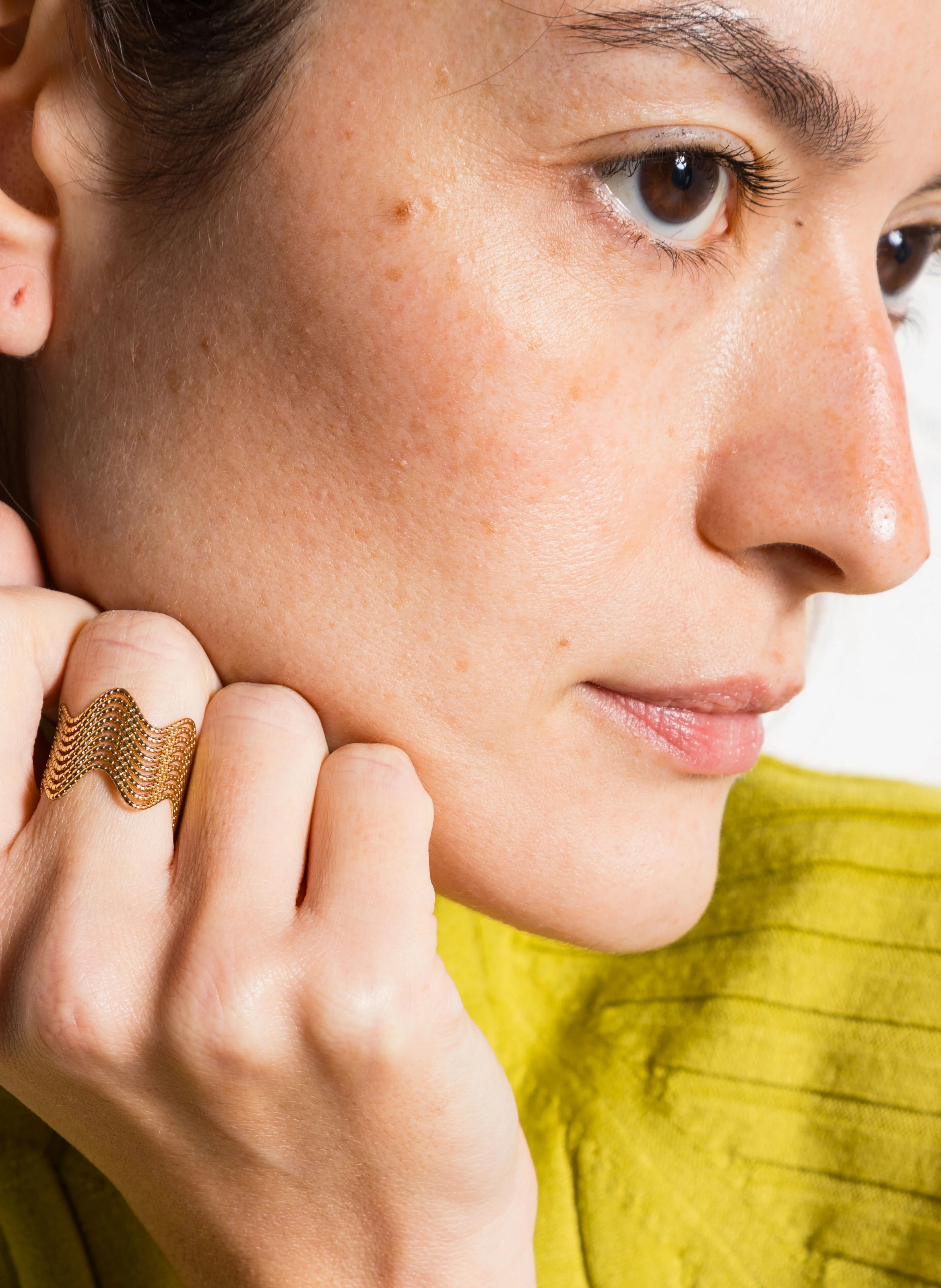 Bague multiples vagues| Doré