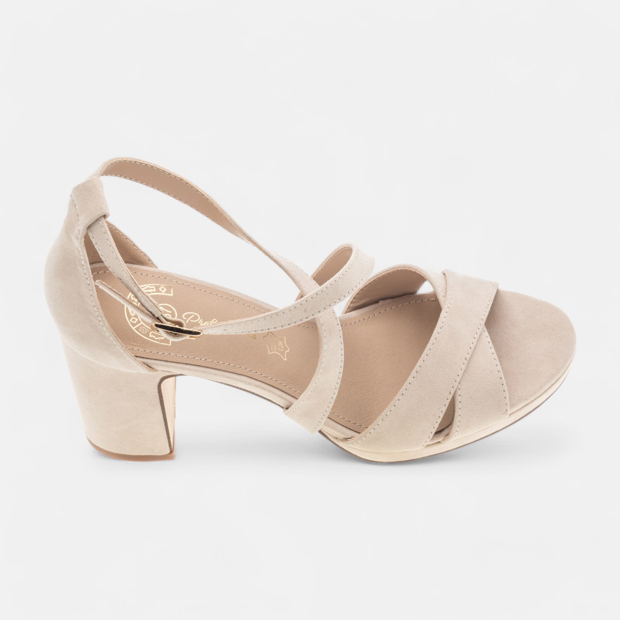 Nu-pieds à talon Femme beige