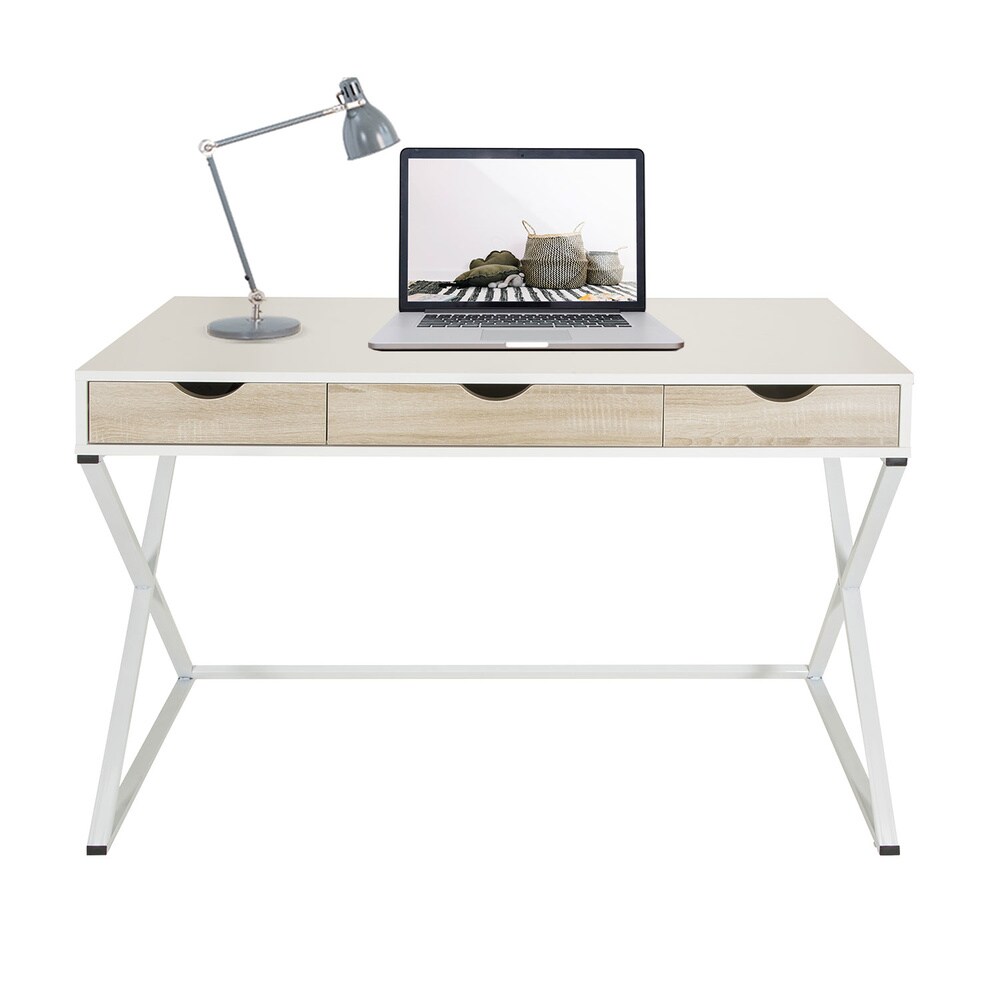Schreibtisch EASY FLOW III Melaminharzbeschichtete Spanplatte, Gestell pulverbeschichteter Stahl hjh OFFICE
