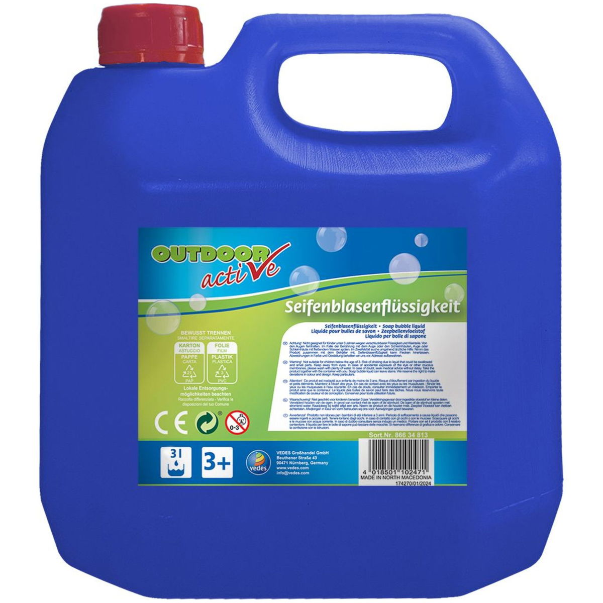 VedesOutdoor active Seifenblasenflüssigkeit 3 Liter Kanister