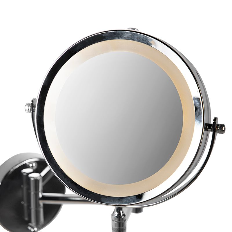 Design wandspiegel chroom incl. LED dim to warm verstelbaar IP44 - Vicino