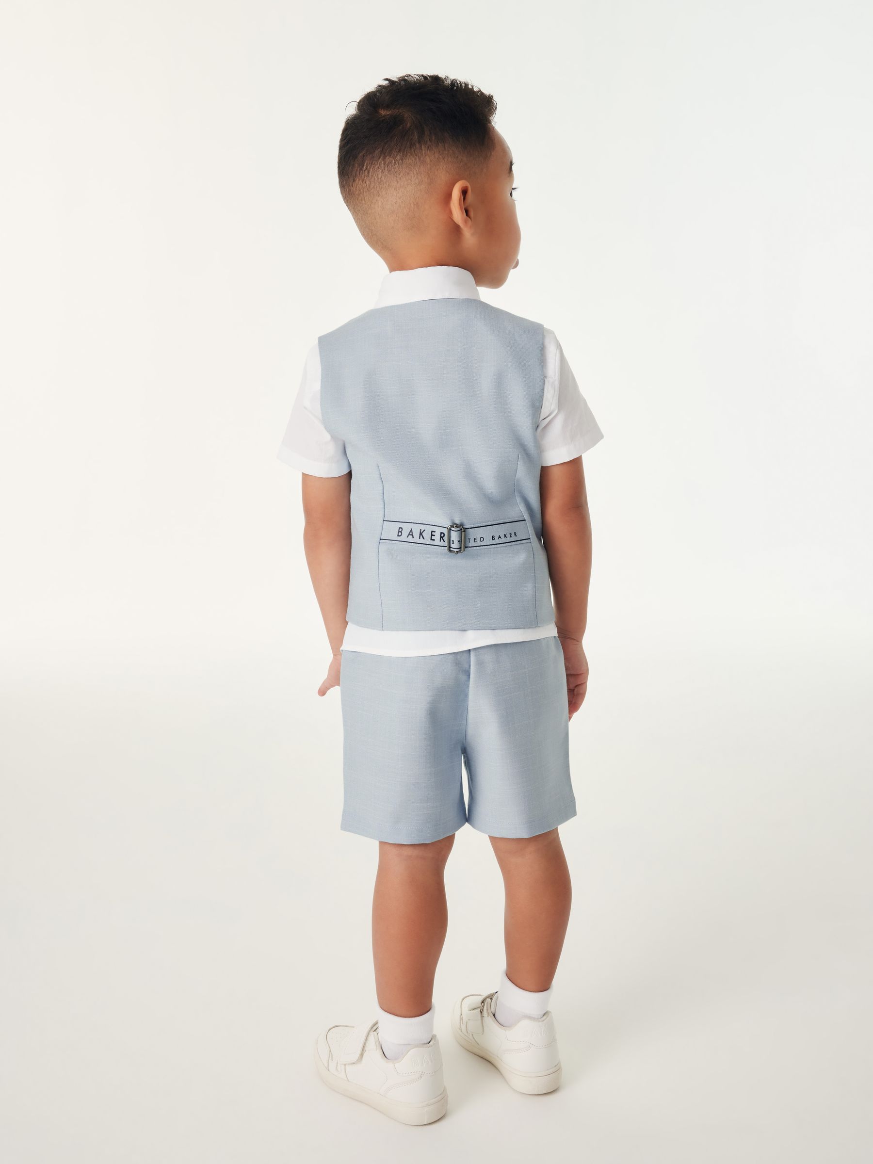 Baker by Ted Baker blauwe set van overhemd, gilet en short