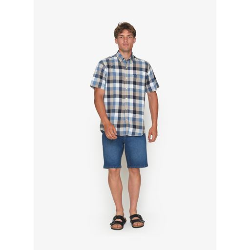 Signal Glen Slub Hunter Check Skjorte, Deep Marine, 3XL