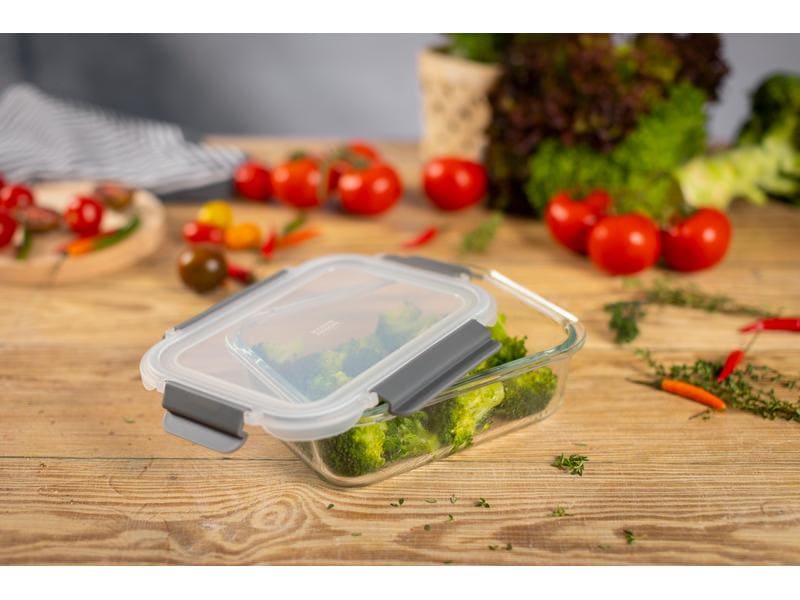 Kuhn Rikon Vorratsdose 0.64 l, Grau/Transparent Frischhaltebehälter aus Glas