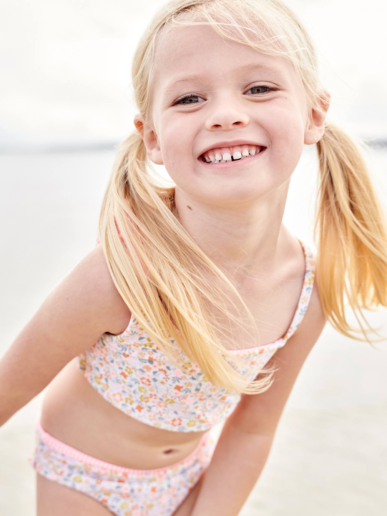 Biquíni coral reversível para meninas