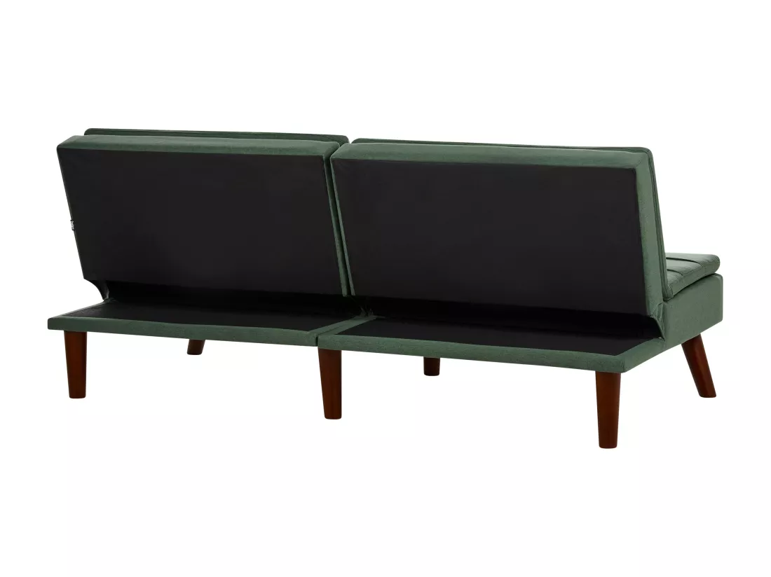 Canapé convertible 3 places en tissu vert RONNE