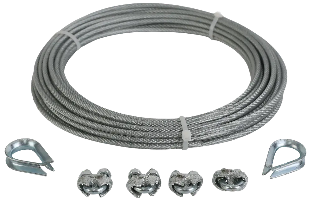 Stålwiresæt Ø3 mm 10 meter PVC