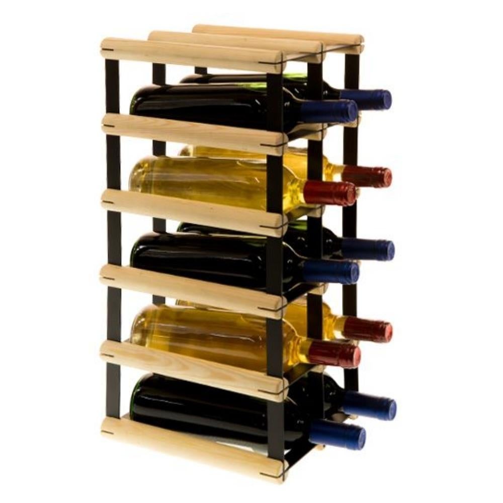 PROREGAL Modulair Wijnrek Vinotega Mod Metaal HxBxD 52,5 x 22,5 x 24,5 cm 2 x 5 Flessen Massief grenenhout Natuurlijk