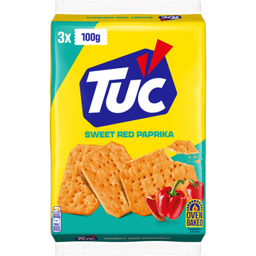 TUC Crackers Paprika Smaak (3 x 100g) 300g