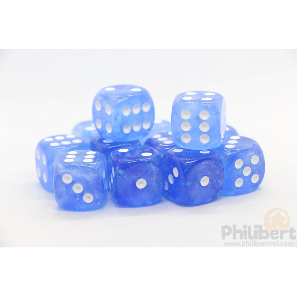 Set de 12 Dés 6 Faces Chessex : Borealis