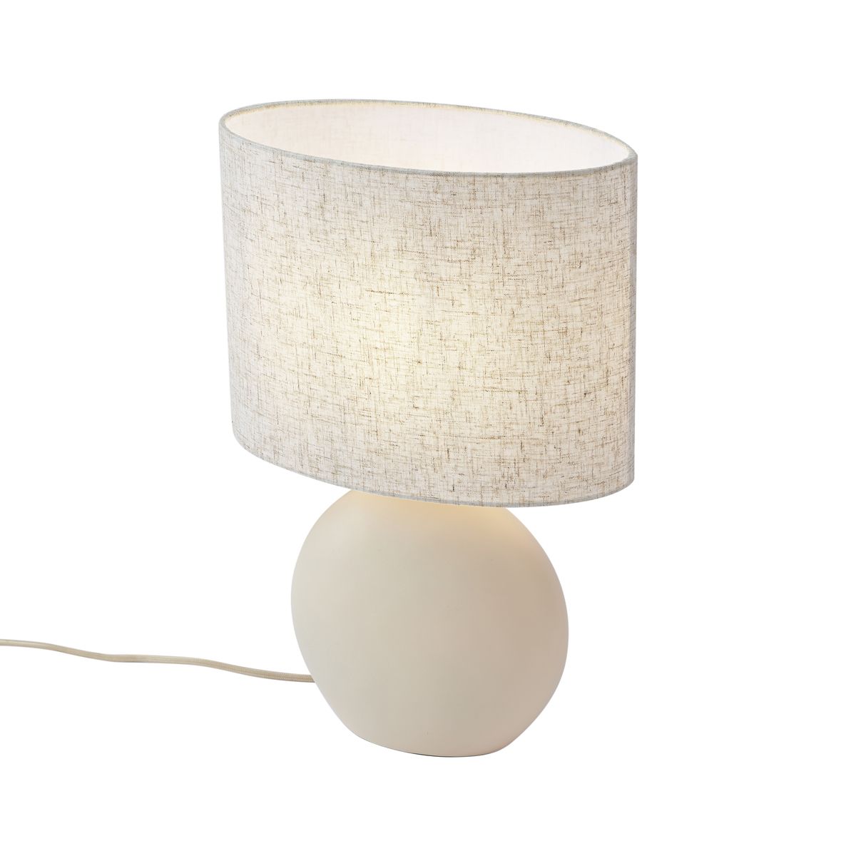 Japandi tafellamp beige met linnen kap - Timo
