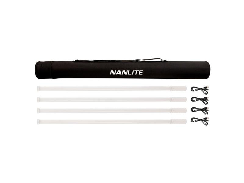 Nanlite Dauerlicht PavoTube T8-7X 4Kit 4 vielseitig einsetzbare RGBWW LED Tubes, 8W