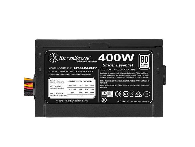 SilverStone Netzteil ST40F-ES230 400 W 400 W ATX-Netzteil, Strider Essential-Serie