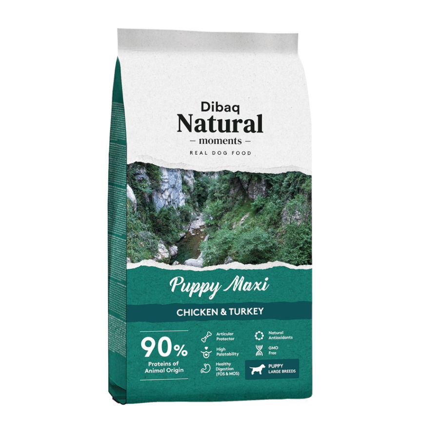 Ração para cães Dibaq Puppy Maxi Natural Moments com Frango e Peru
