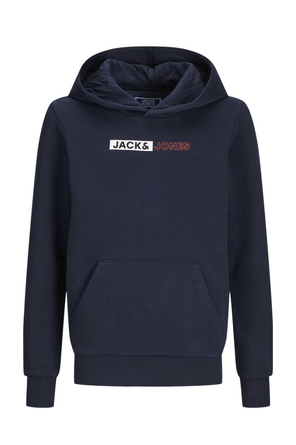 JACK & JONES hoodie JJEPLAYER met logo donkerblauw
