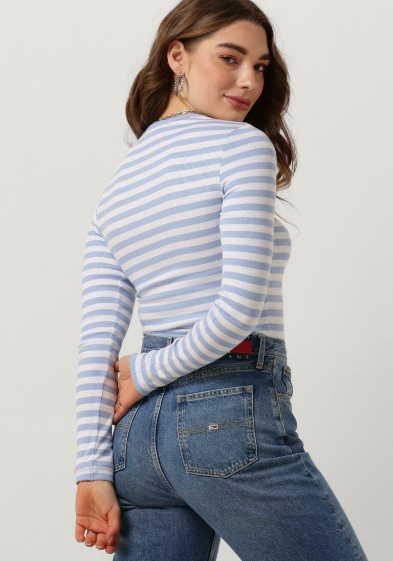 TOMMY JEANS blauwe tommy jeans  tjw essential rib stripe top