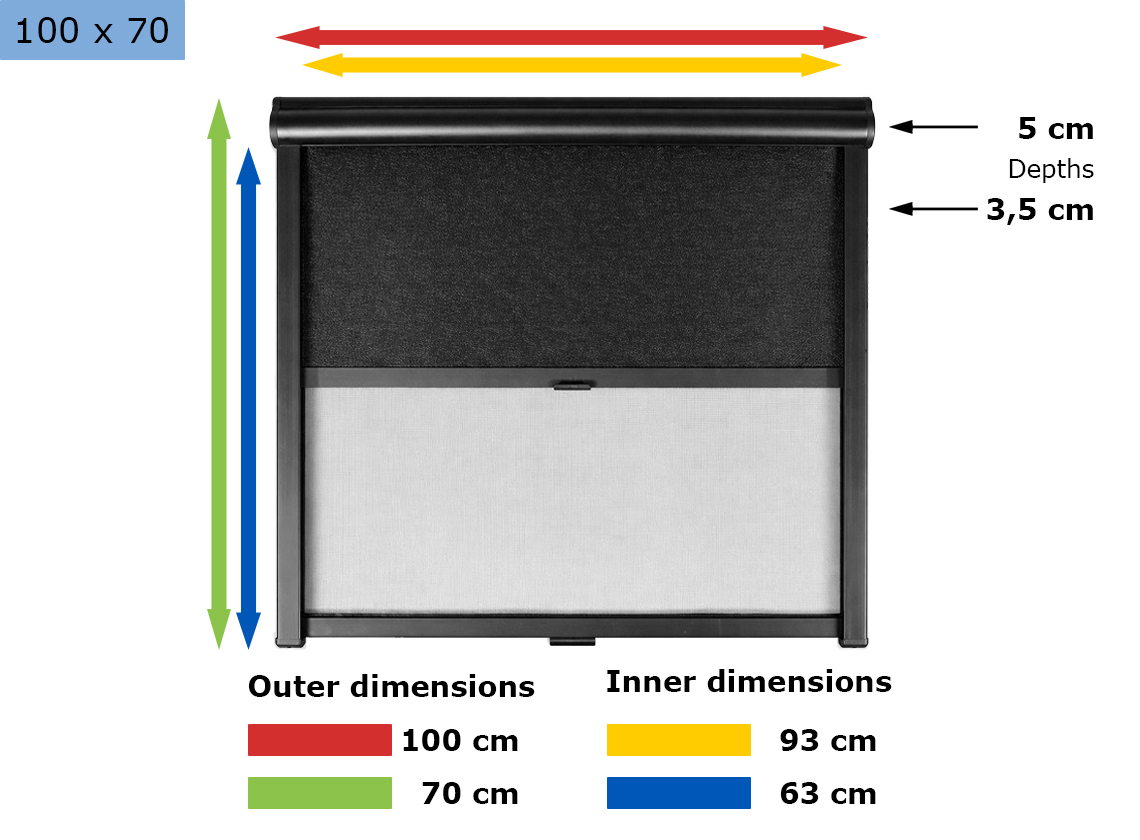 Obelink Velum combirollo black - 100 x 70 cm