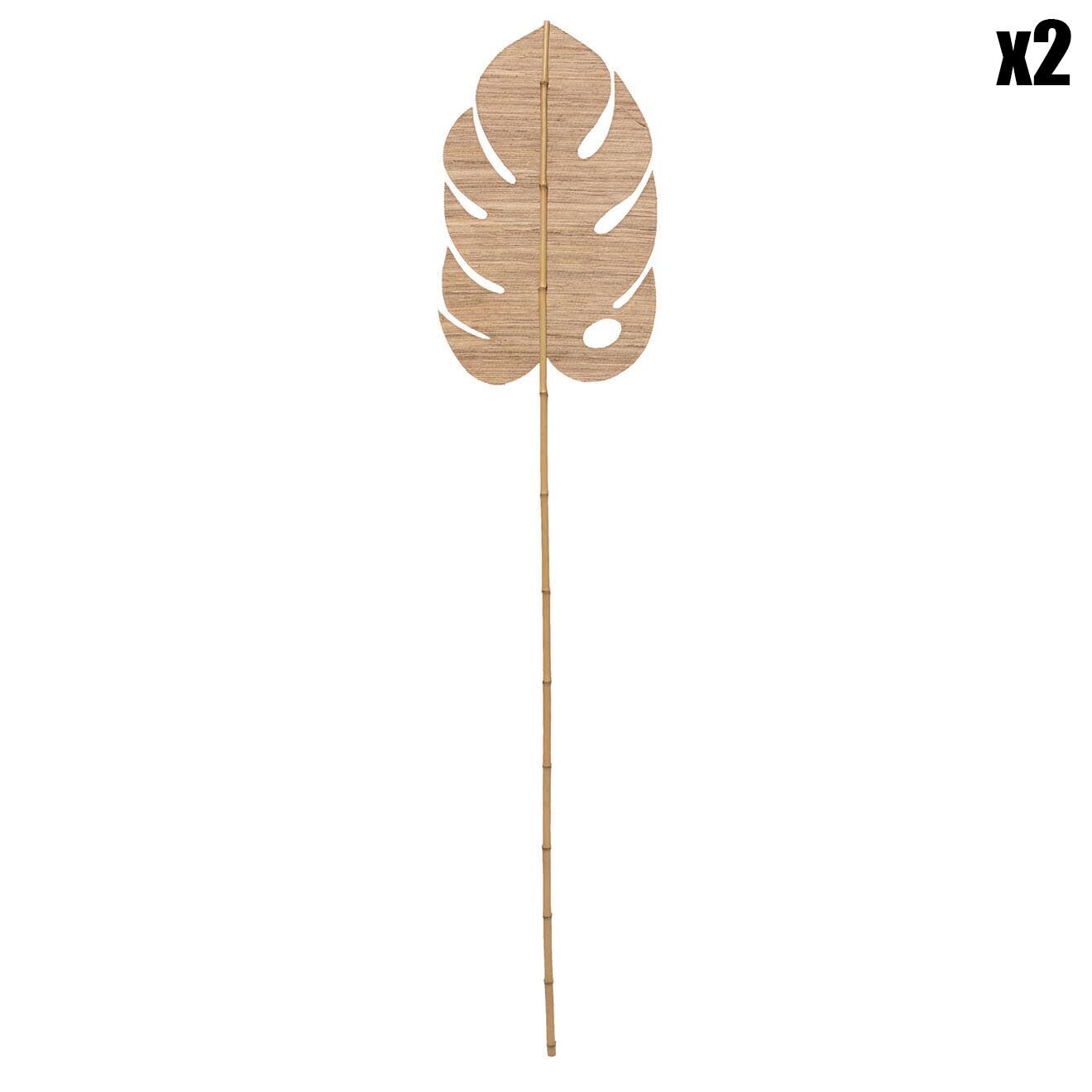 Bazar Bizar 2 Feuilles pagaie Sungi décoratives naturel - L.170 cm