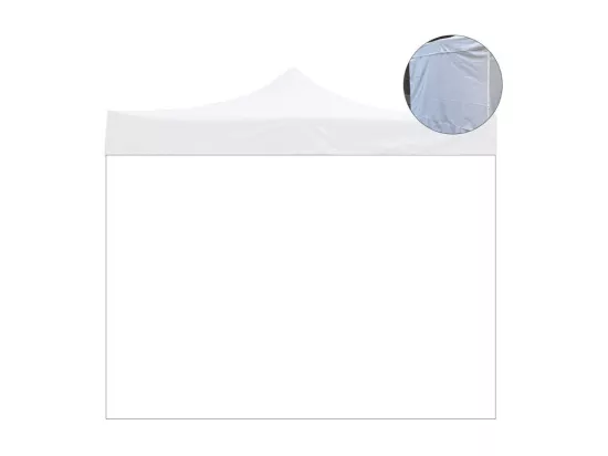 Couverture latérale blanche imperméable 3x2m avec porte enroulable pour tonnelle pliable 3x3m