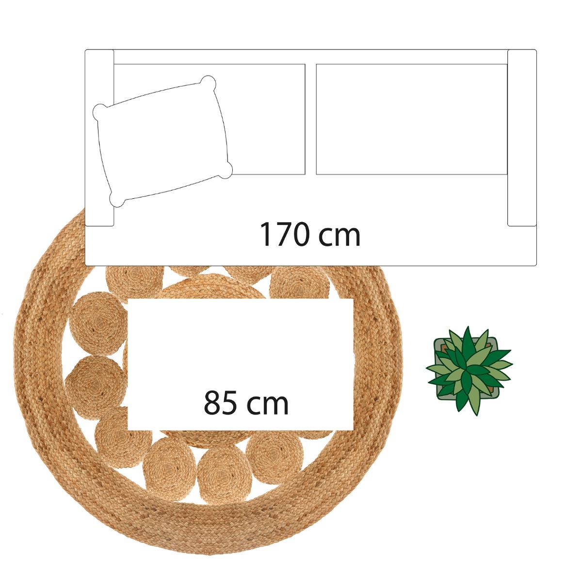 TAPIS JUTE AJOURE D.120CM