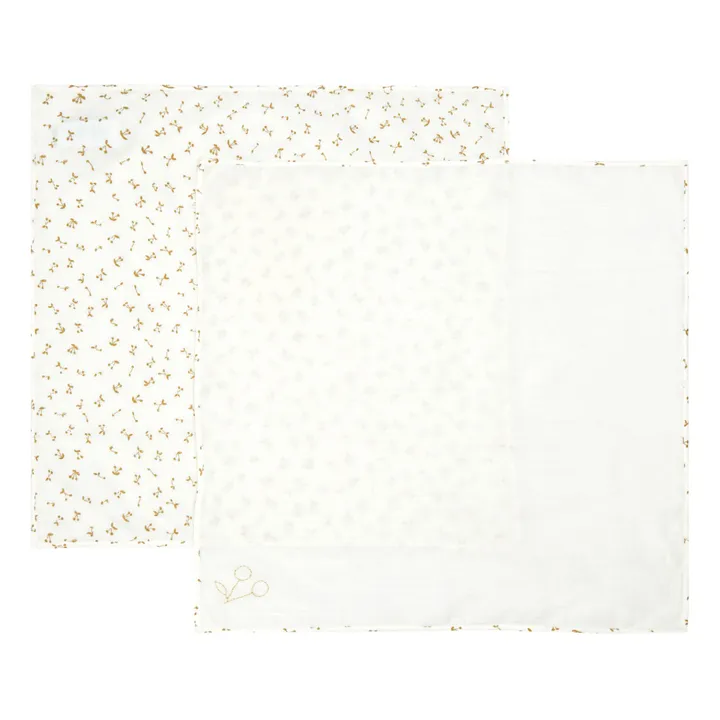 Bonpoint Set de 2 Langes Cerises | Ecru