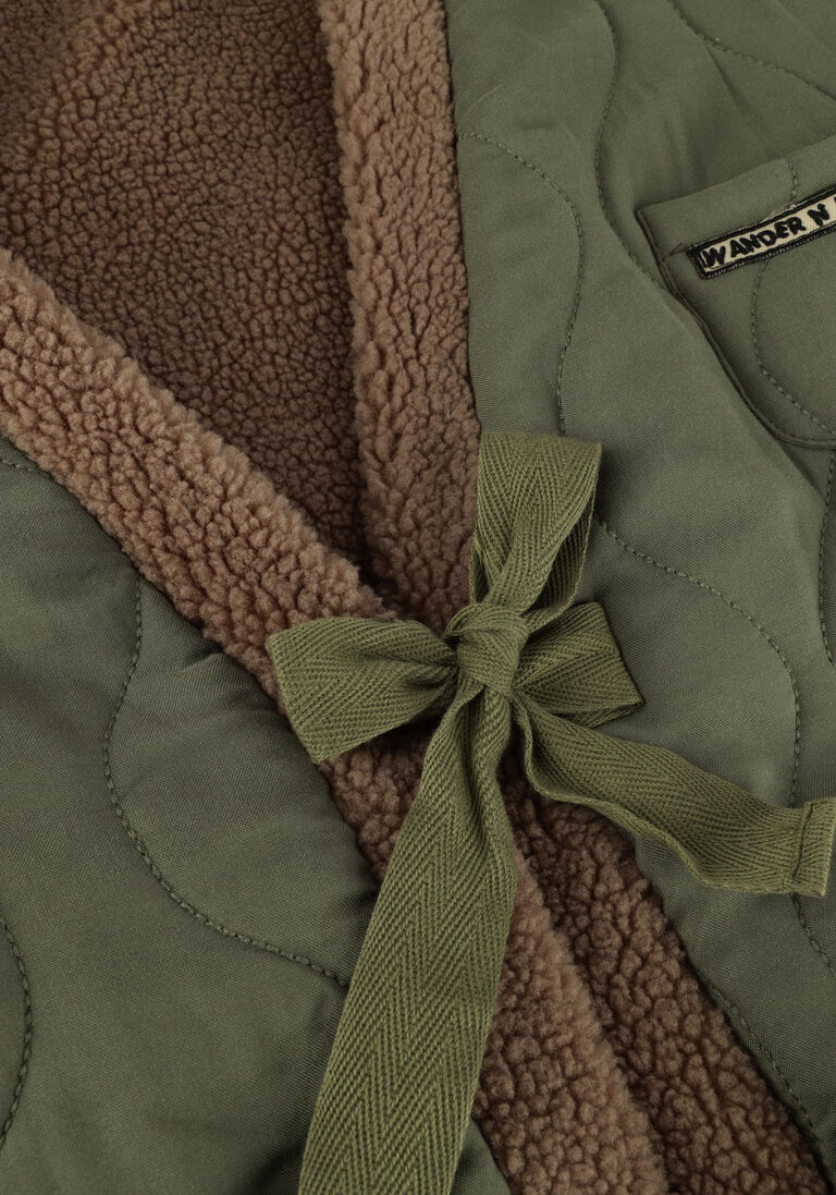 WANDER & WONDER groene wander & wonder gilet reversible kimono jacket