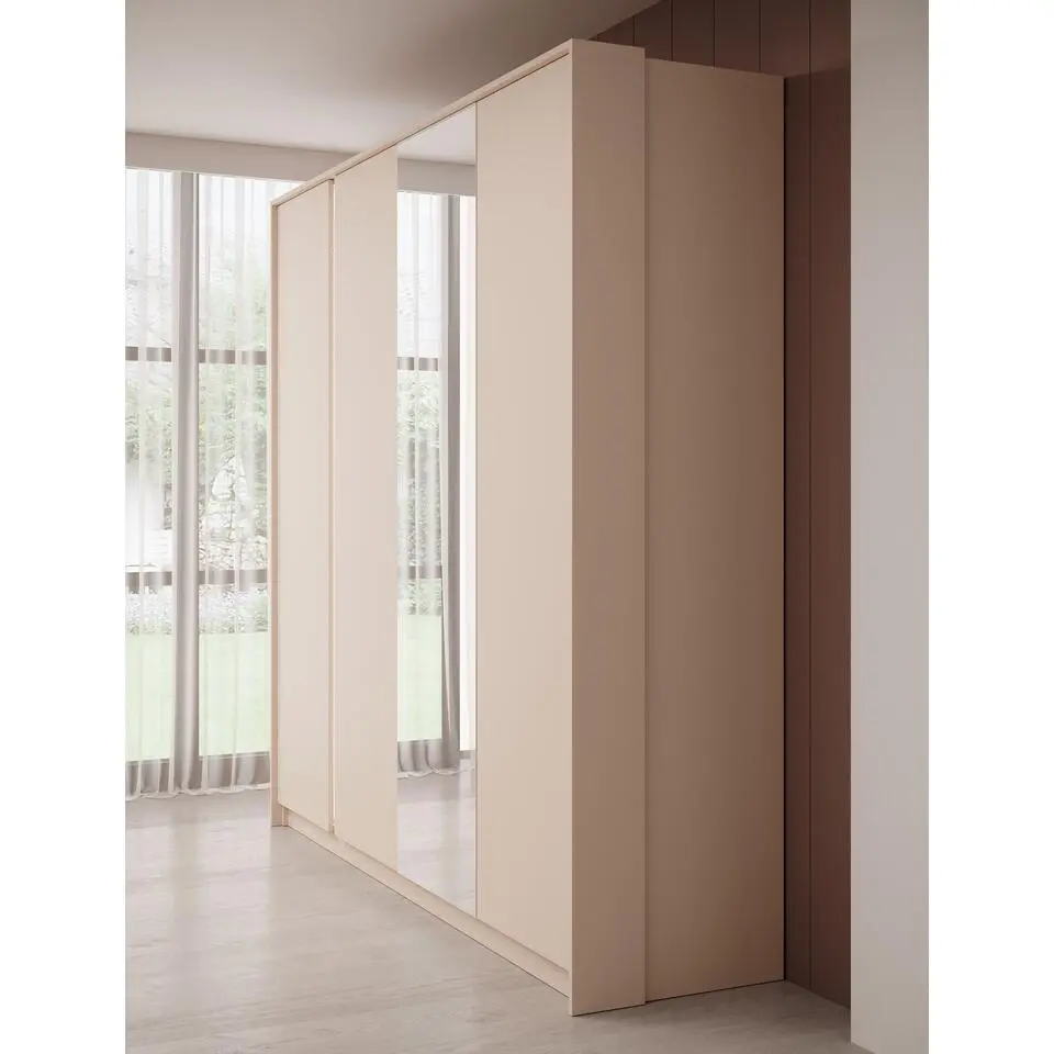Meubella - Kledingkast Desert - Beige - 220 cm - Met spiegel