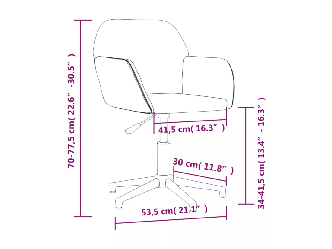 Chaise pivotante de bureau Noir Tissu