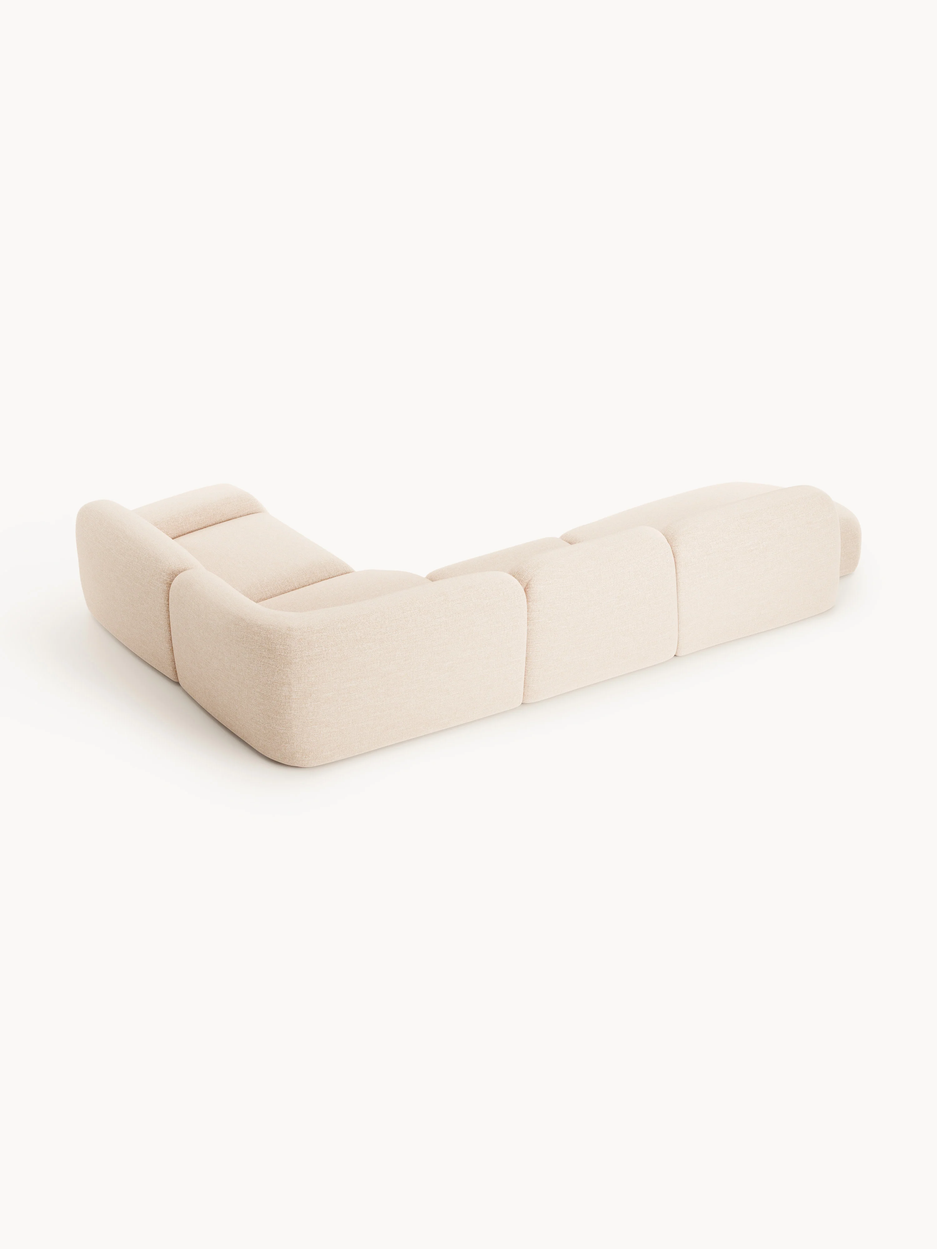 Modulaire bouclé XL hoekbank Wolke met chaise longue