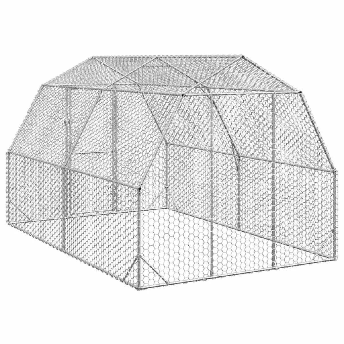 vidaXL Poulailler en acier galvanisé 2.5x4x2.25 m