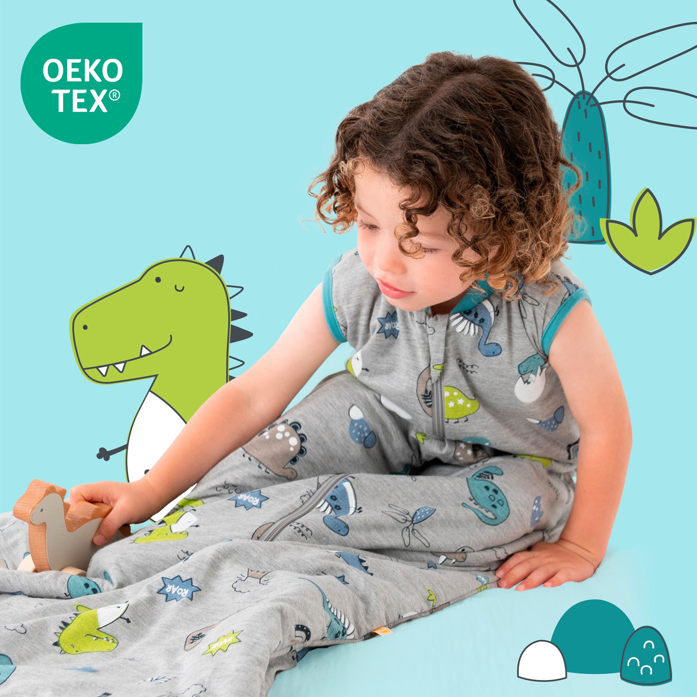 schlummersack Schlafsack ohne Füßen 2.5 Tog Dinosaurier