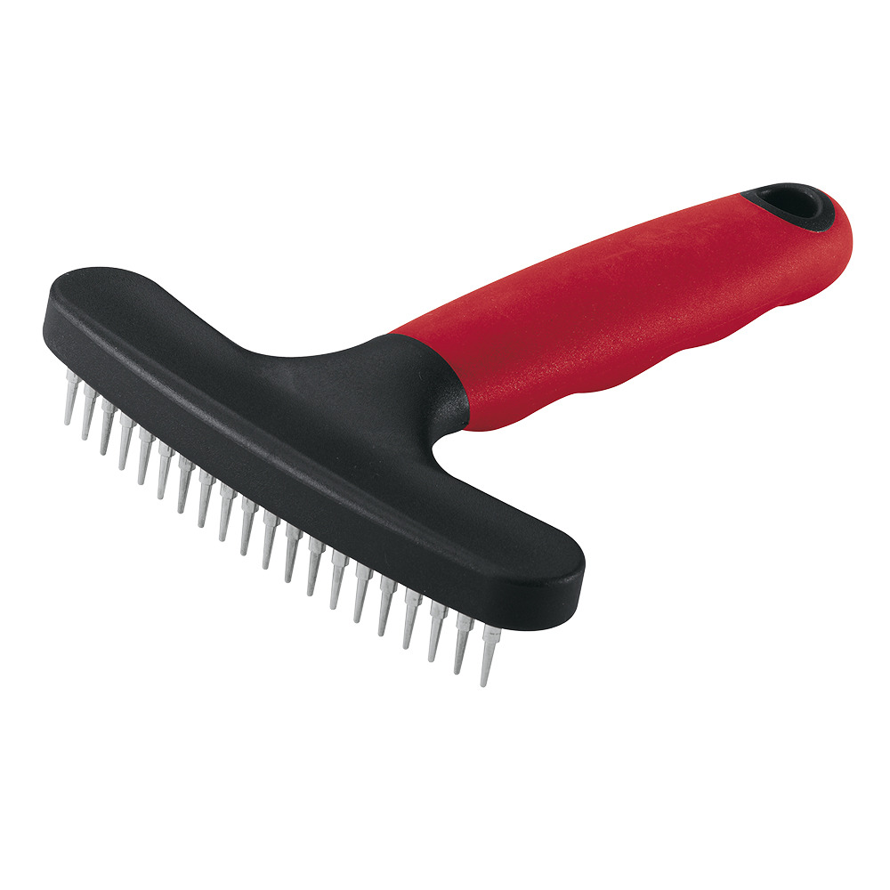 Ferplast peigne râteau pour chiens gro 5846, pointes arrondies courtes, idéal pour le soin du manteau des animaux à poils moyens