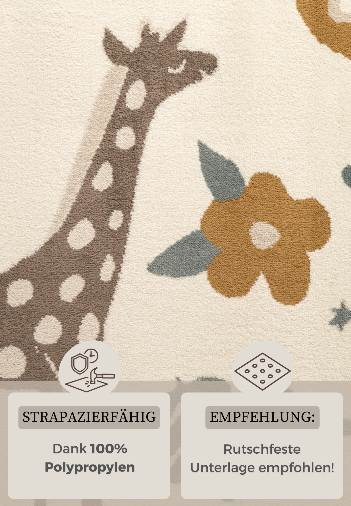 HANSE Home Kinderteppich »Animal Safari« rechteckig 8 mm Höhe Spielteppich, fest, Kinderzimmer, Kurzflor, Spielunterlage