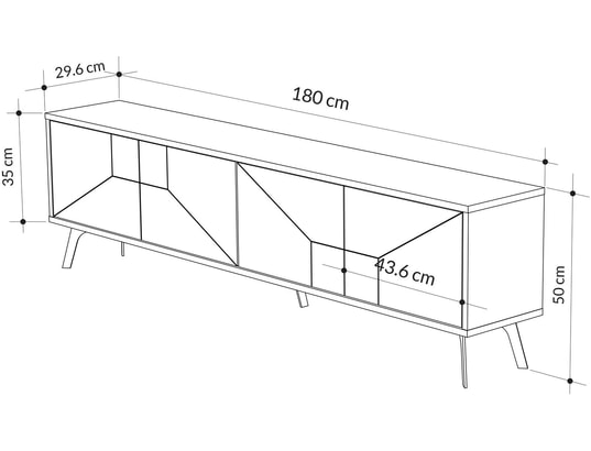CONCEPT1 - Meuble TV Dune - Chêne 180 x 50 x 29,6