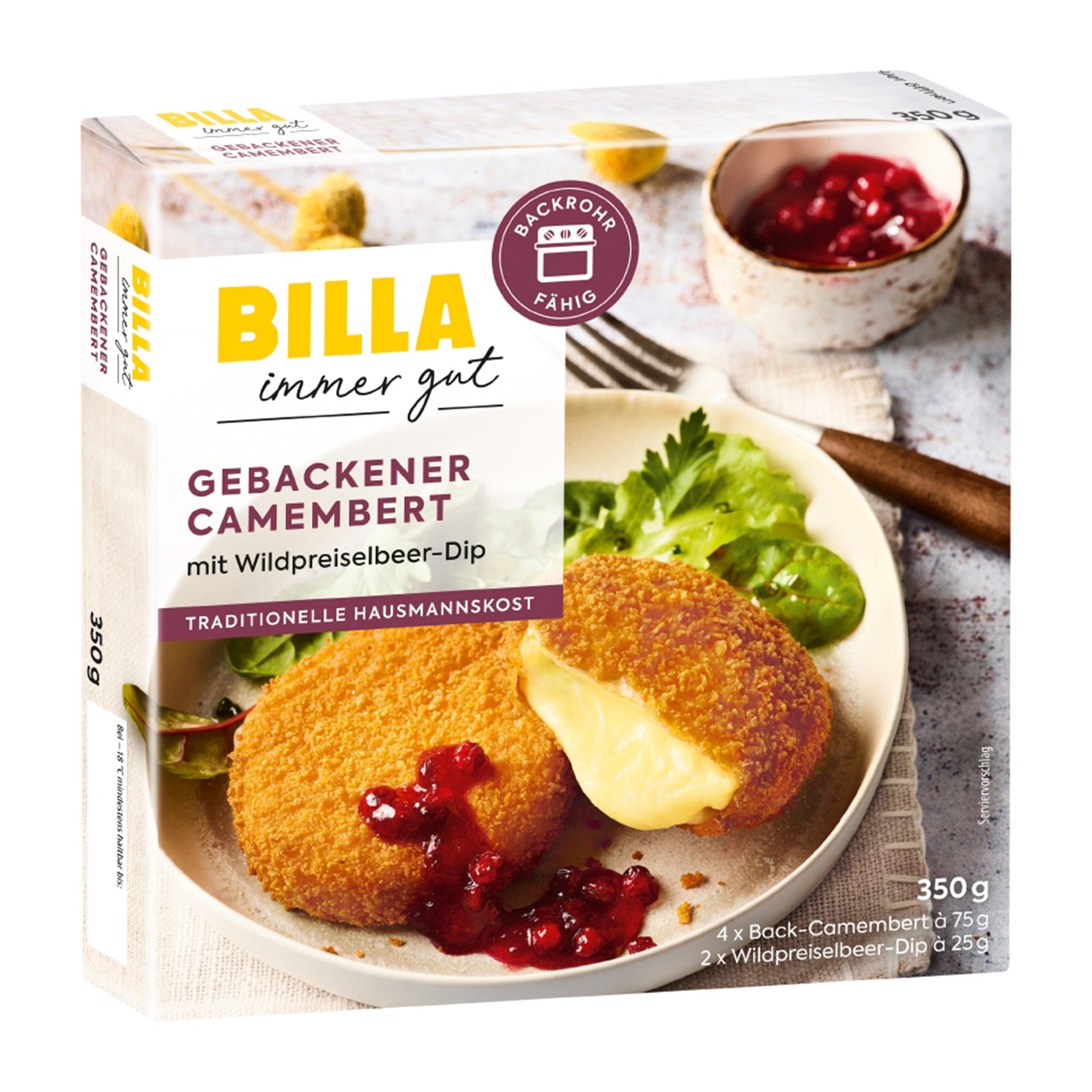 BILLA Back-Camembert mit Dip