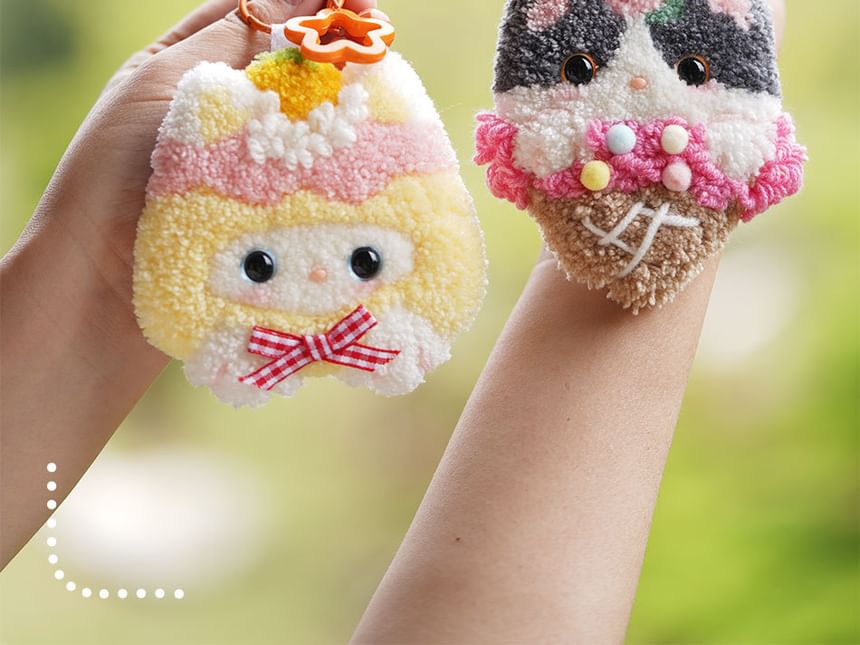 Miumi - Kattentashanger sleutelhanger DIY Punch Needle Tufting Kit (verschillende ontwerpen)