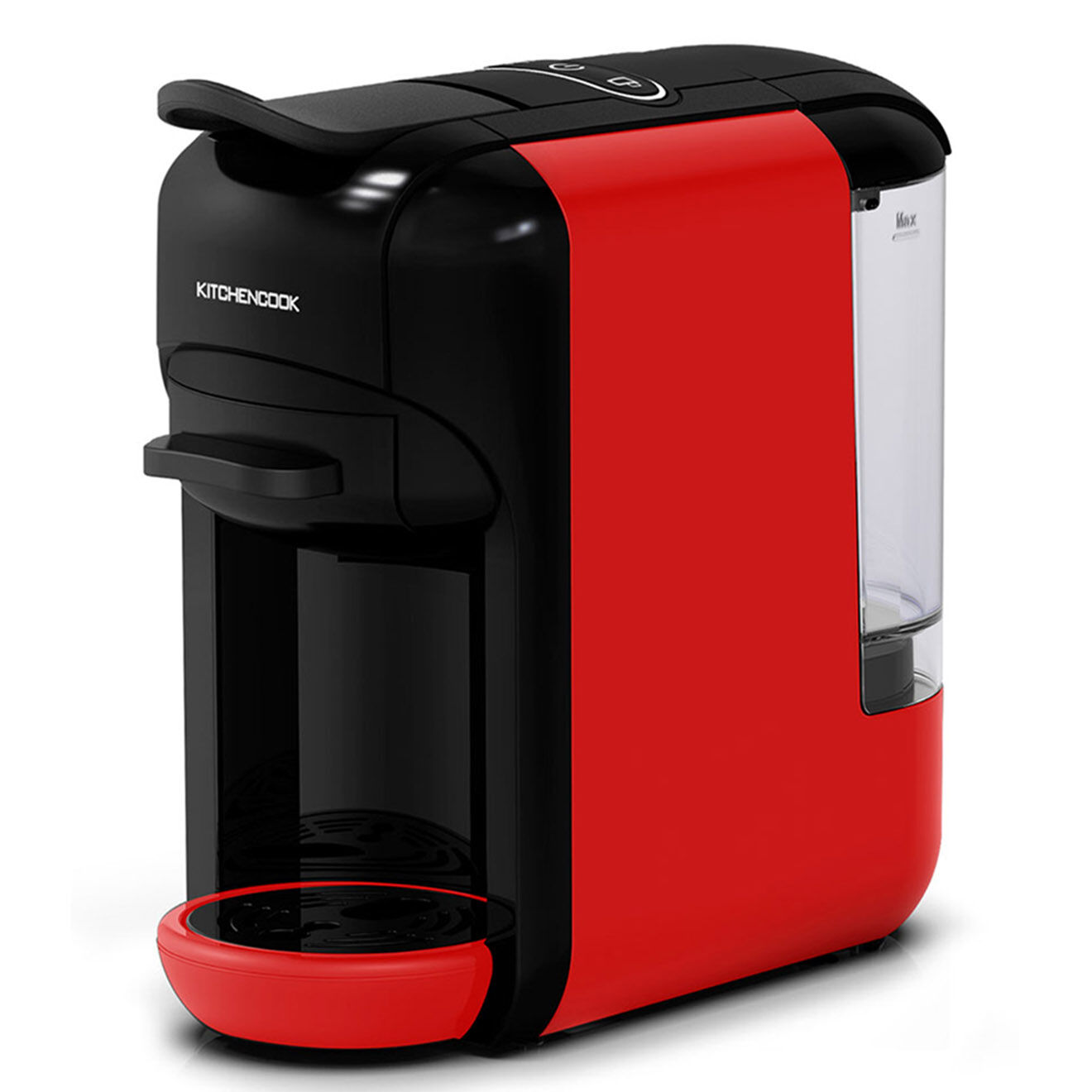 Kitchencook Machine à café multi dosettes et café moulu noir/rouge