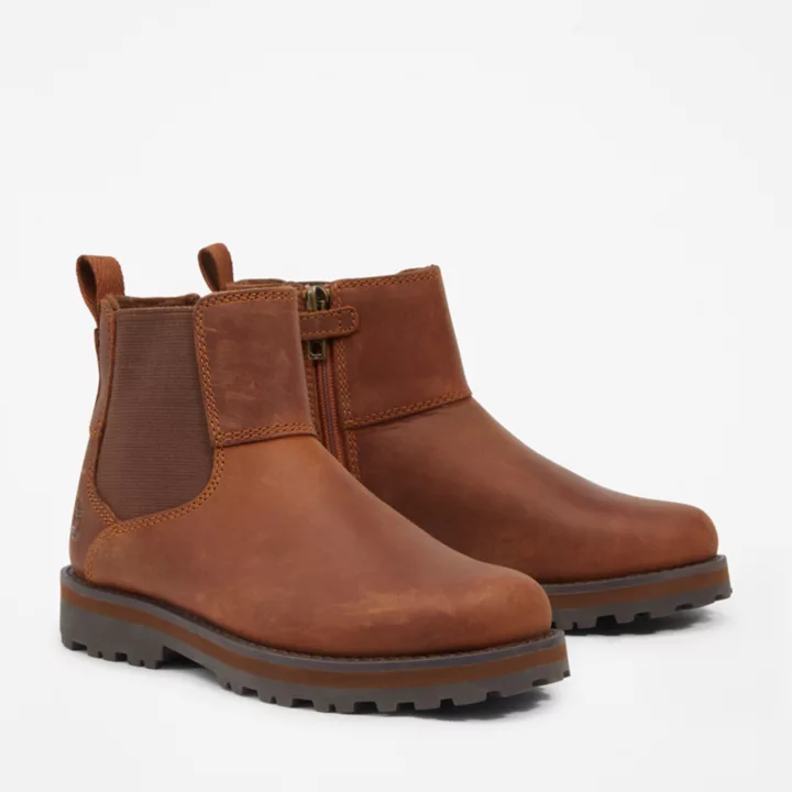 Chelsea boots Courma junior en marron