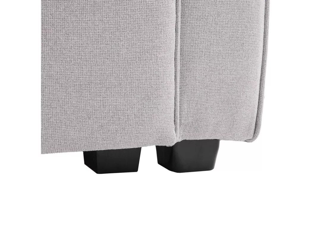 Canapé 4 places en tissu lin - avec 4 oreillers 2 ports USB et porte-gobelets - poches d'accoudoir - 290x83x88cm, Gris