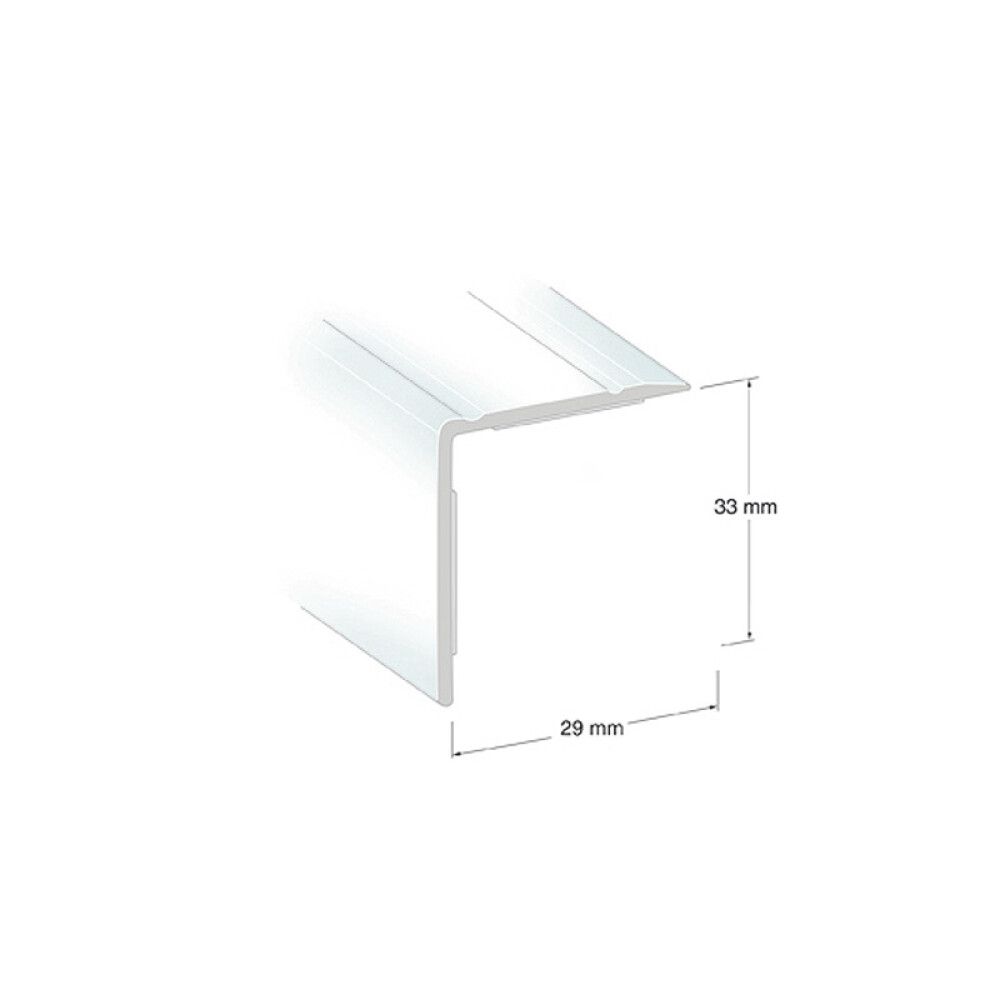 TRAPPENESE LUNDBERGS STANDARD HVIT ALUMINIUM 29X33X1000MM