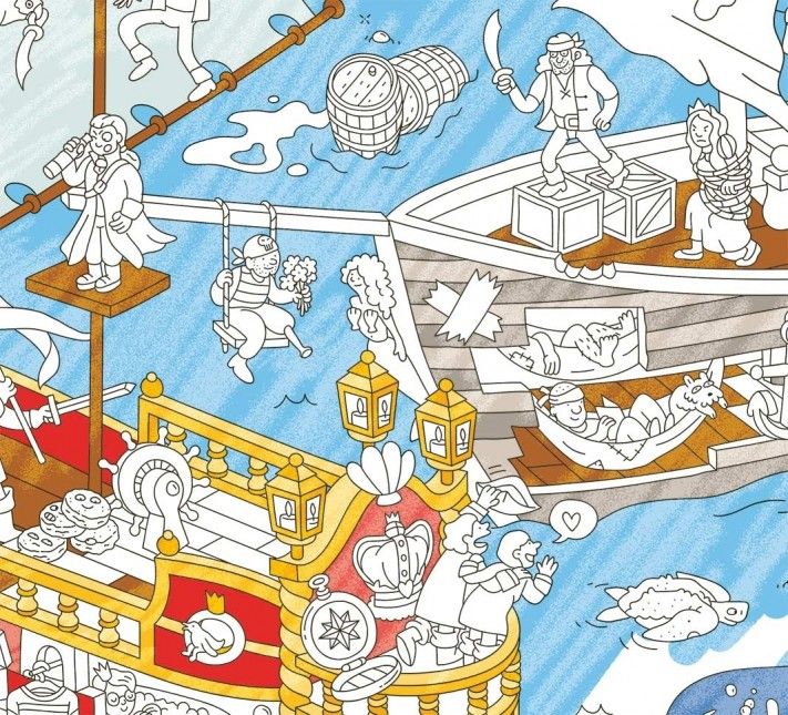 Poster géant Pirates à colorier Omy