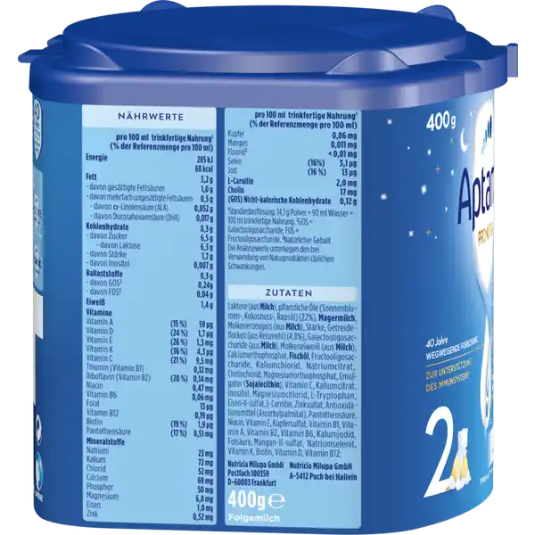 PRONUTRA Abendfläschchen 2 Folgemilch nach dem 6. Monat