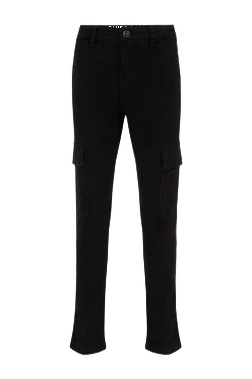 WE Fashion slim fit cargobroek zwart