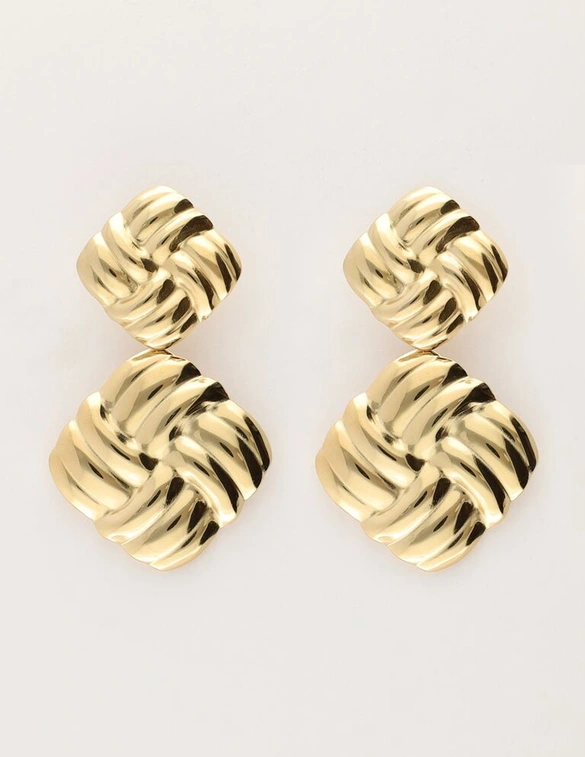 My Jewellery Vintage oorhangers vierkant gevlochten MJ11088